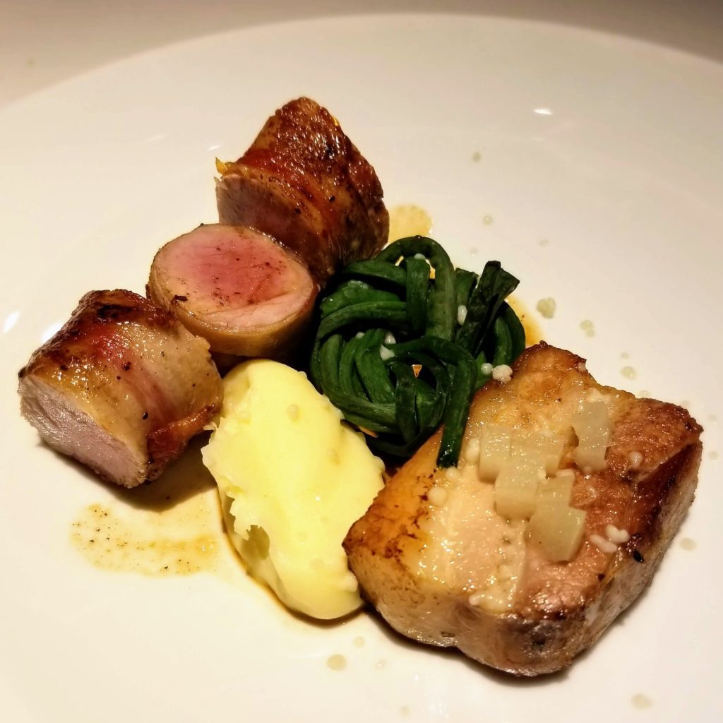 il ridotto venice pork belly, sausage, potatoes, and green beans