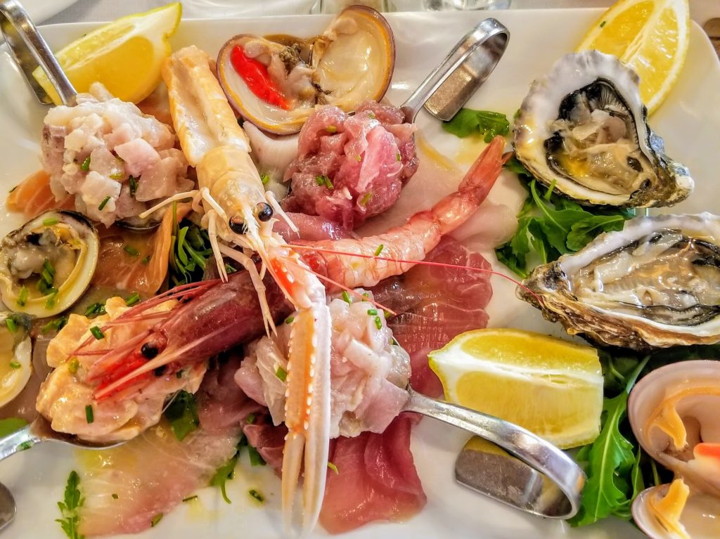 osteria di brera mix di crudo