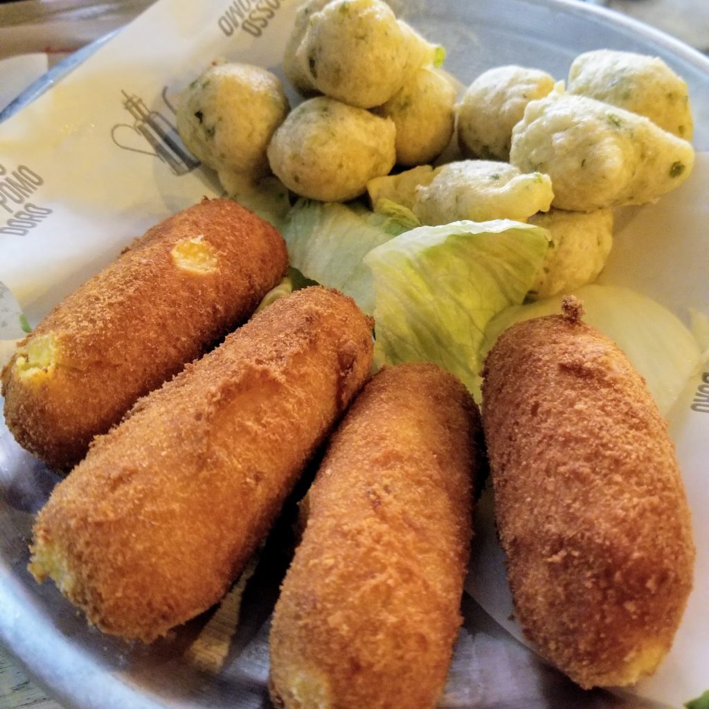 tiellina (neapolitan fried snacks) at rossopomodoro pizzeria in venice