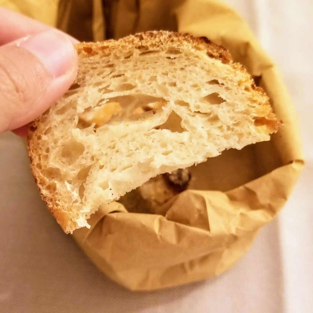 bread basket at trattoria da me, bologna
