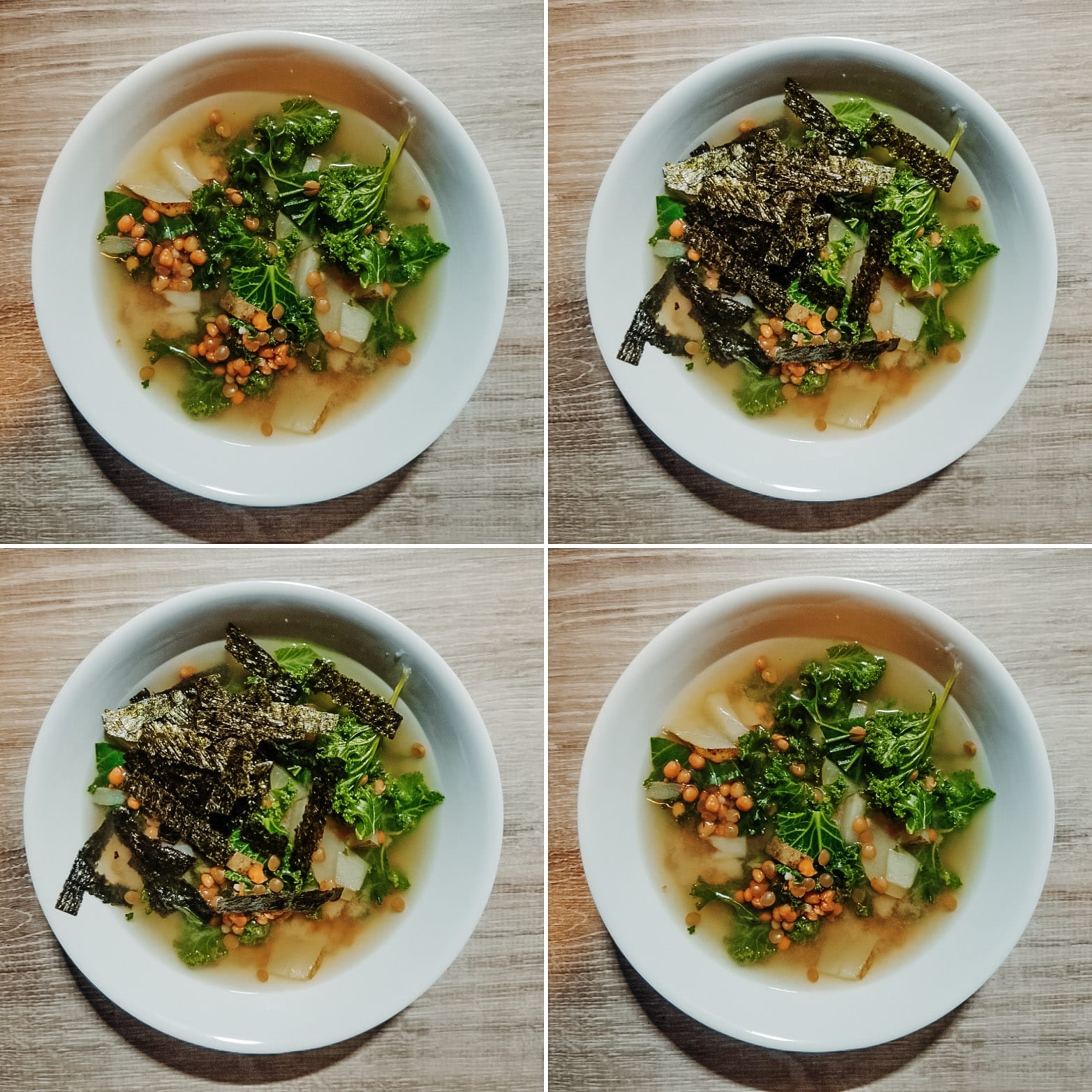 lentil miso kale soup in the instant pot or on the stove