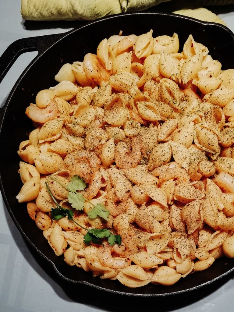 garlic scampi pasta shells