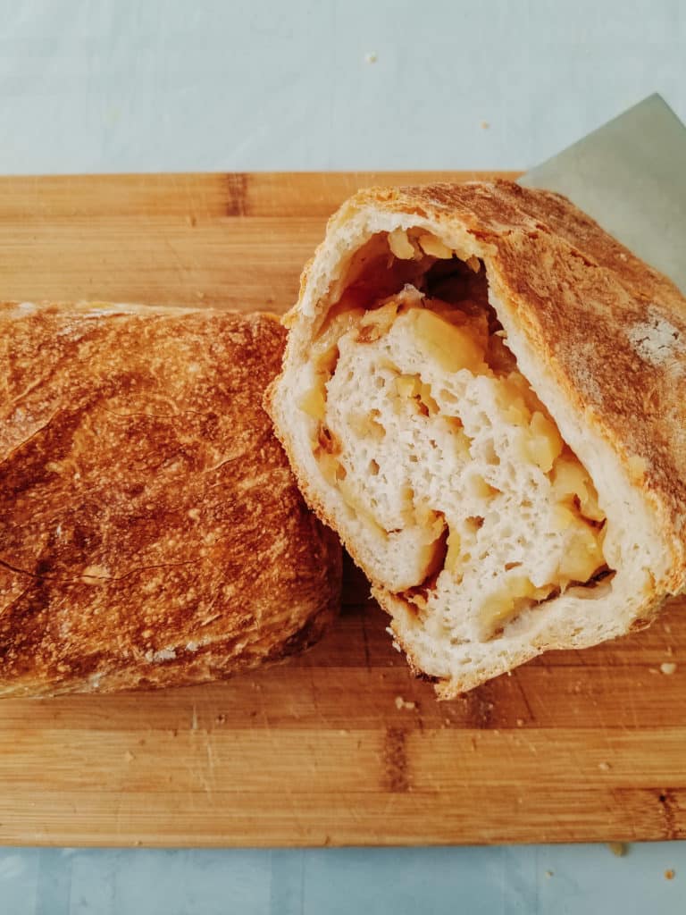 king arthur flour's roasted apple bread loaves