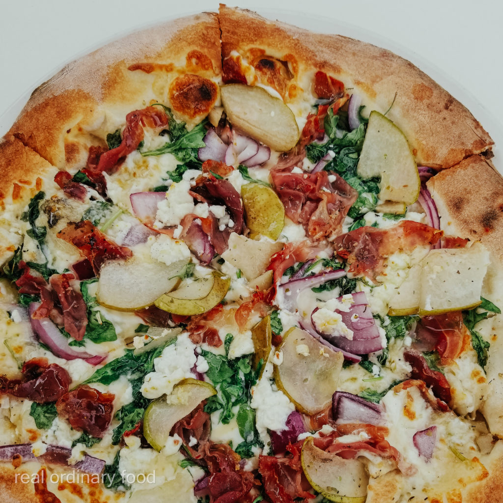 pear and goat cheese pizza from antica pizzeria & ristorante niagara falls