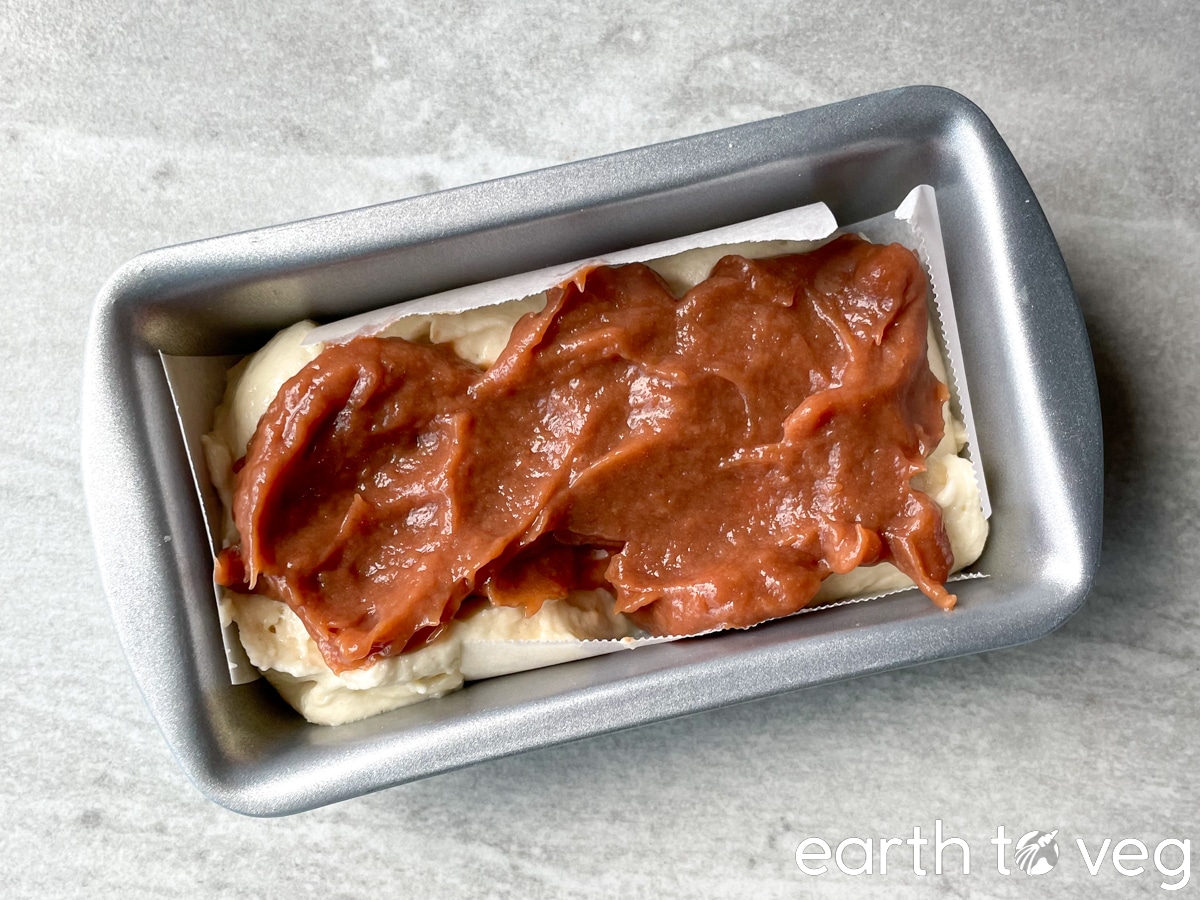 adding rhubarb butter layer