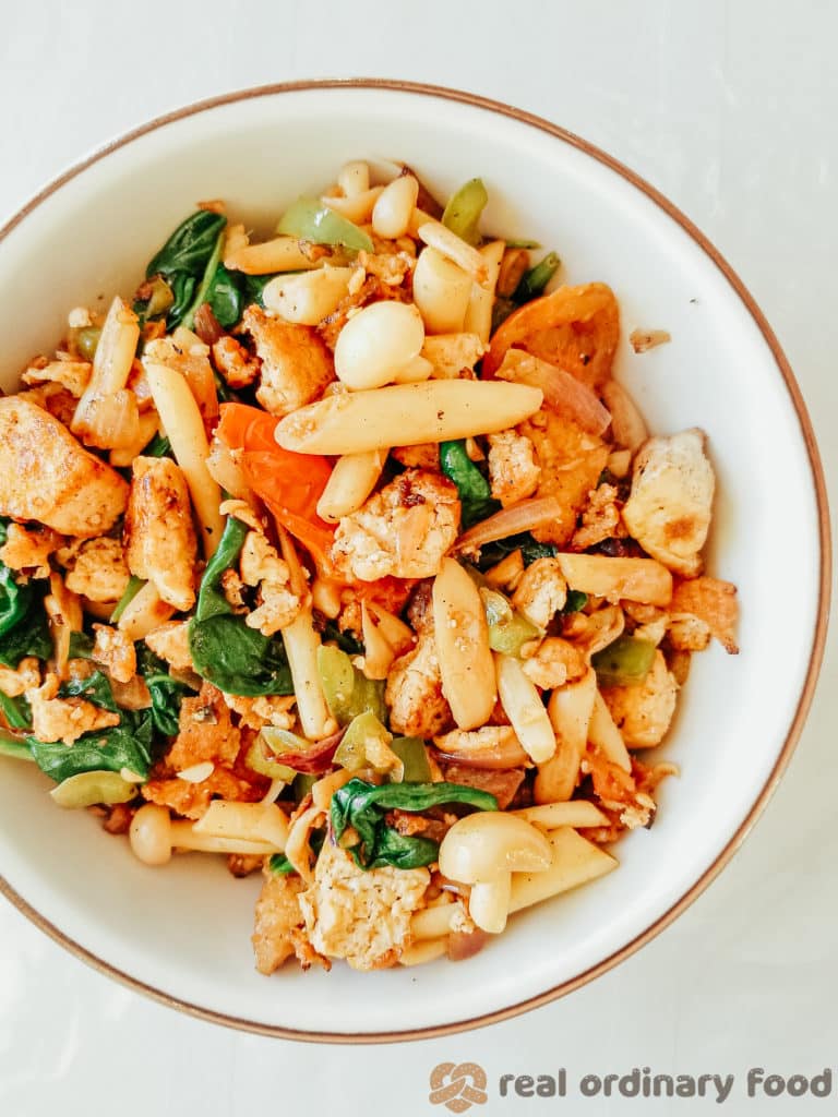 basic eggless veggie tofu scramble