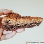 vegan brookie pie slice