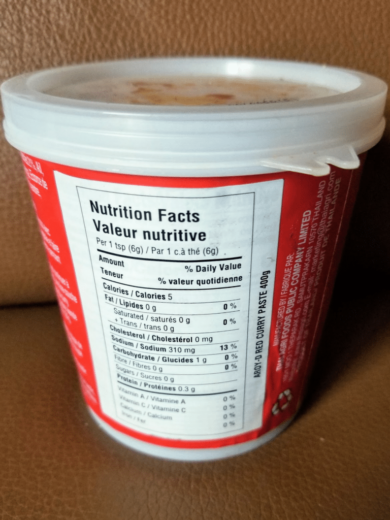 aroy d red curry paste nutritional facts