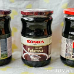 A jar of grape molasses (üzüm pekmezi) from Koska brand.