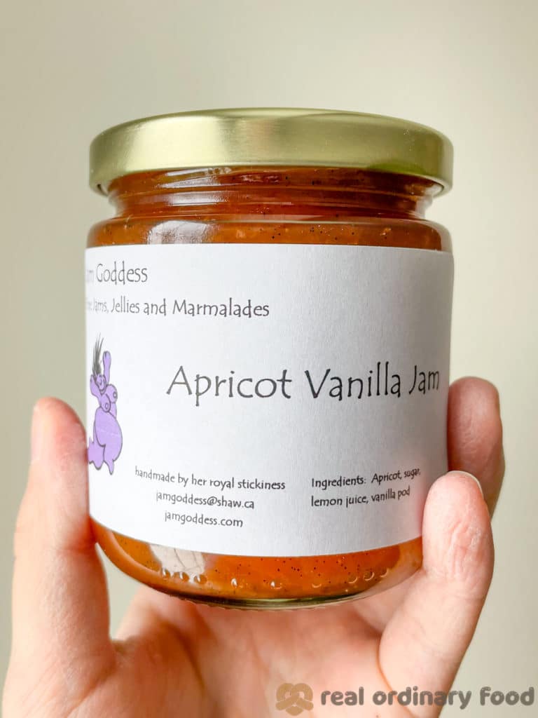 jar of apricot vanilla jam from jam goddess calgary