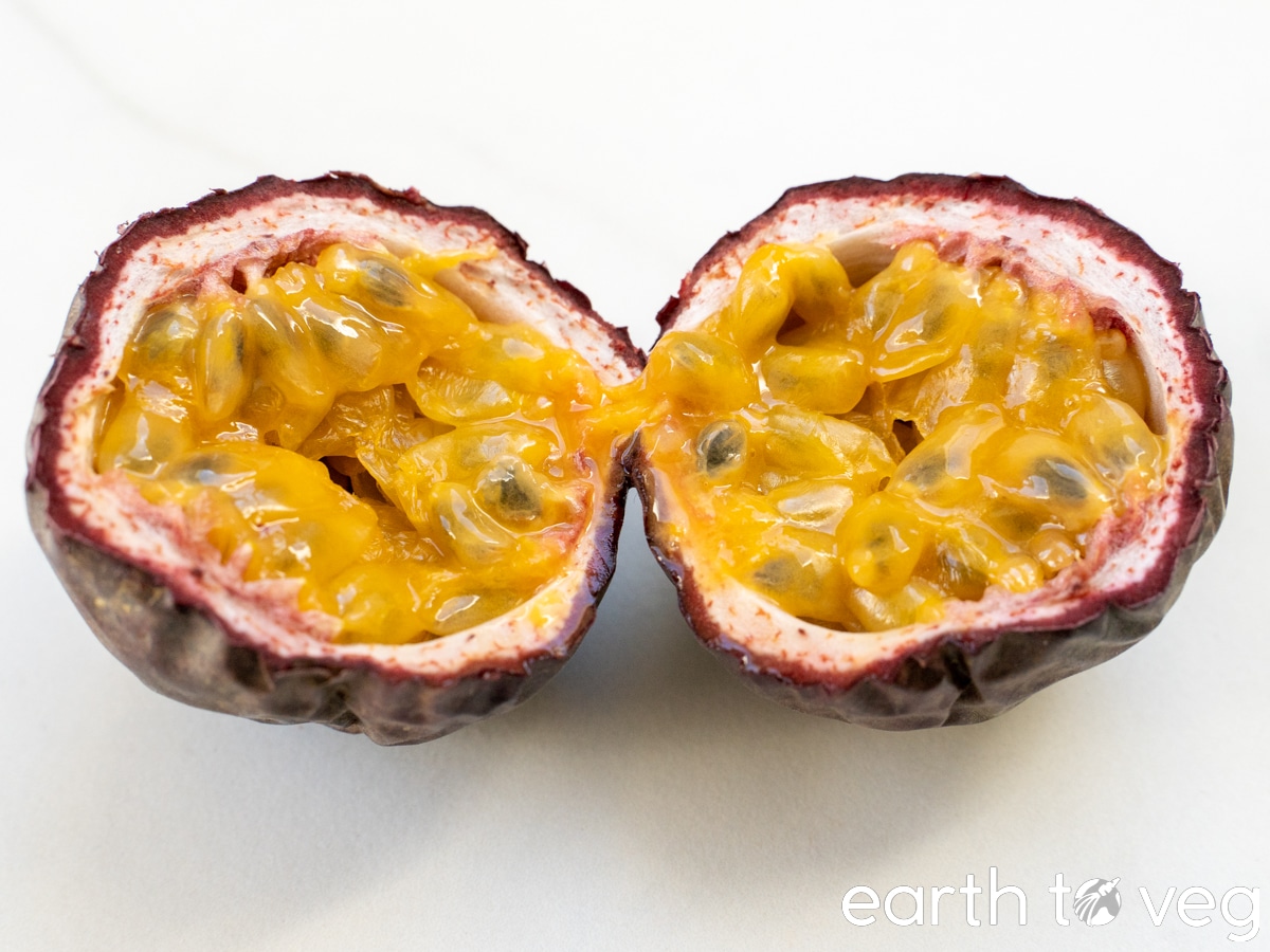 fresh sliced passion fruit