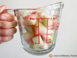 peeled and cubed watermelon rind