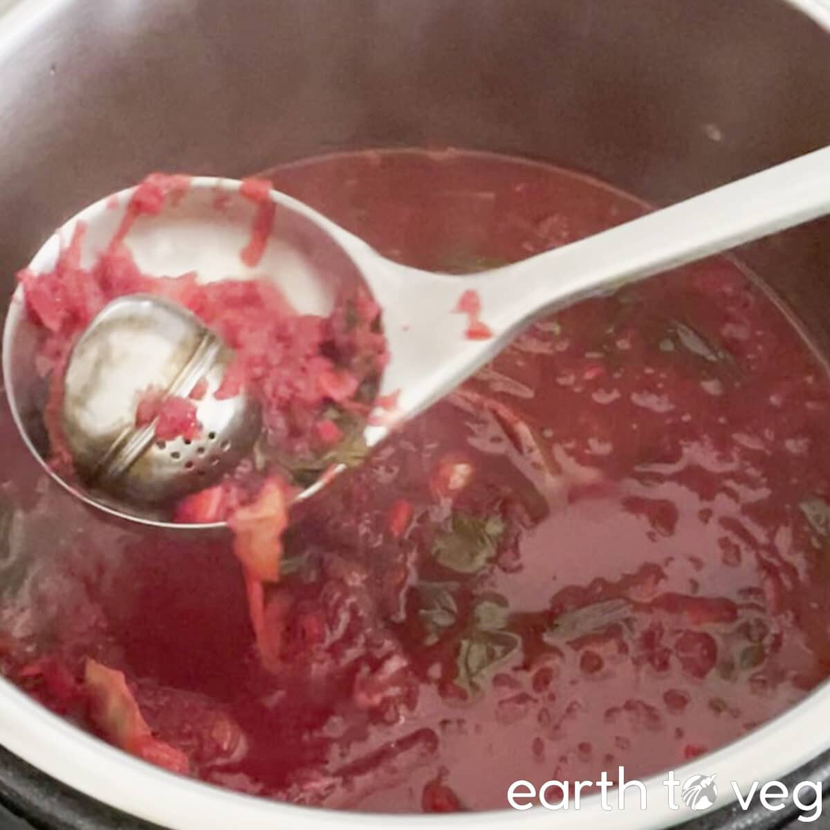 scoop out the infuser ball from the soup