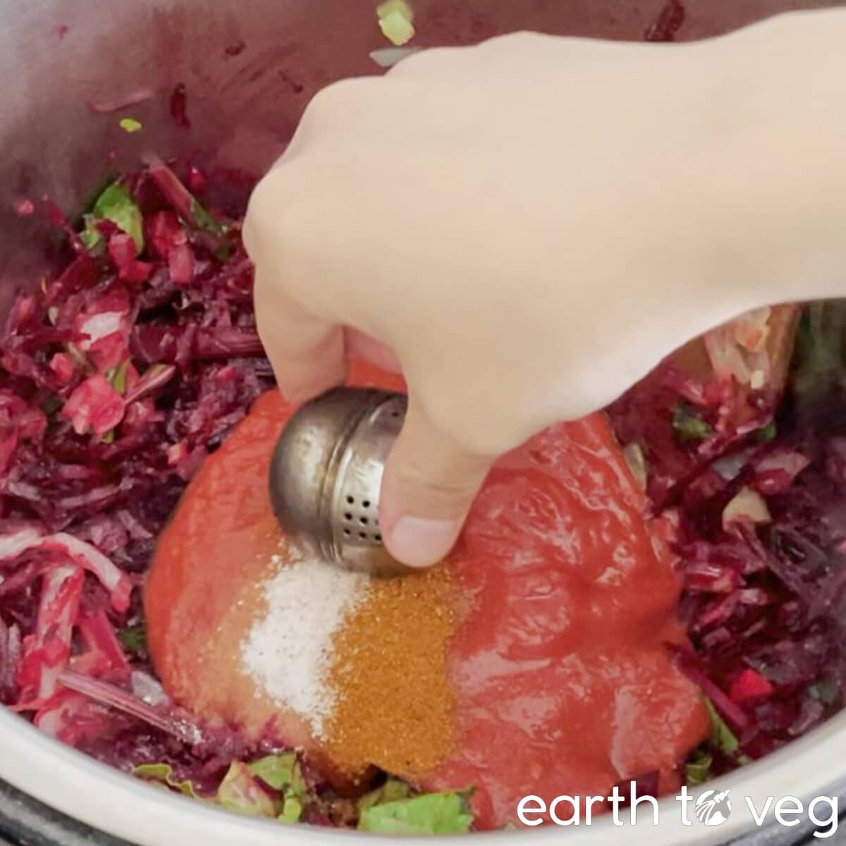 add the infuser ball full of spices