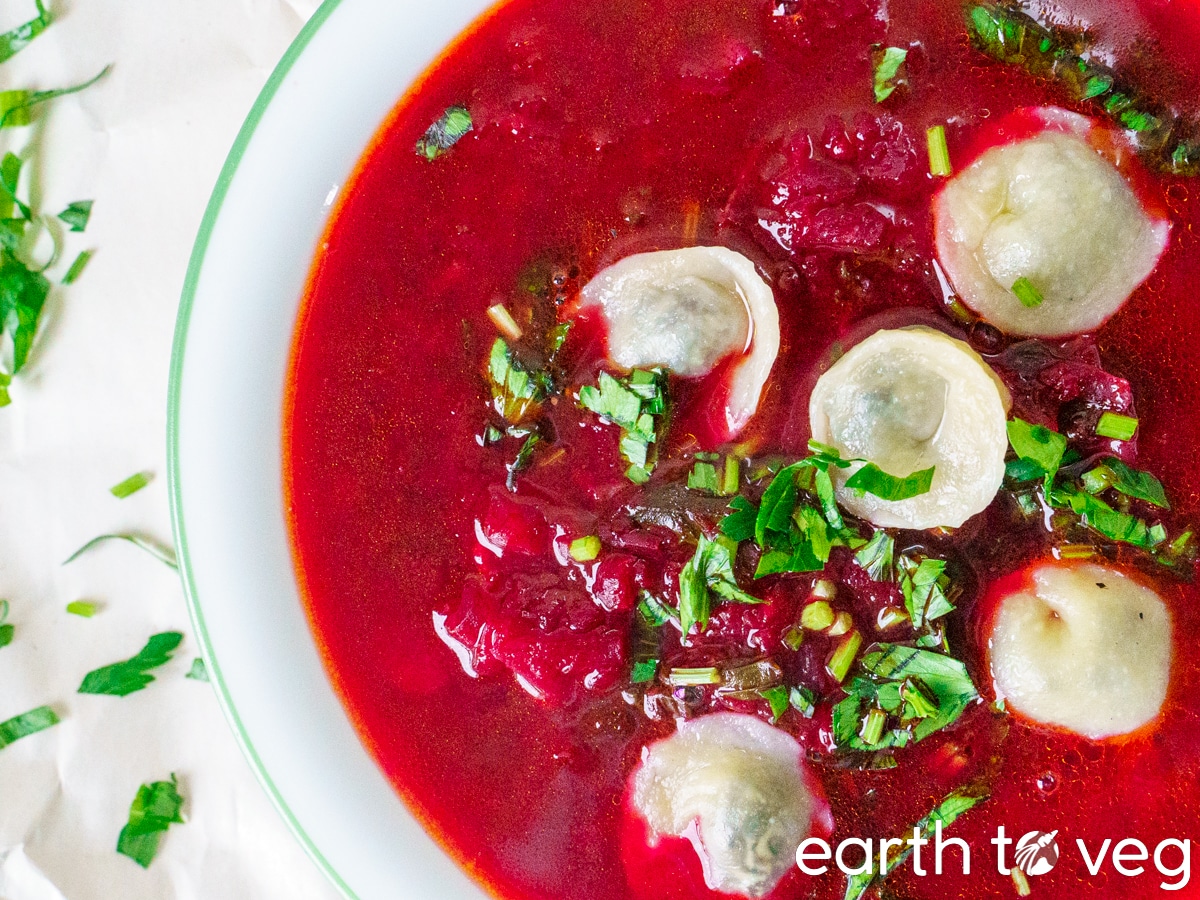 christmas borscht with vushka dumplings