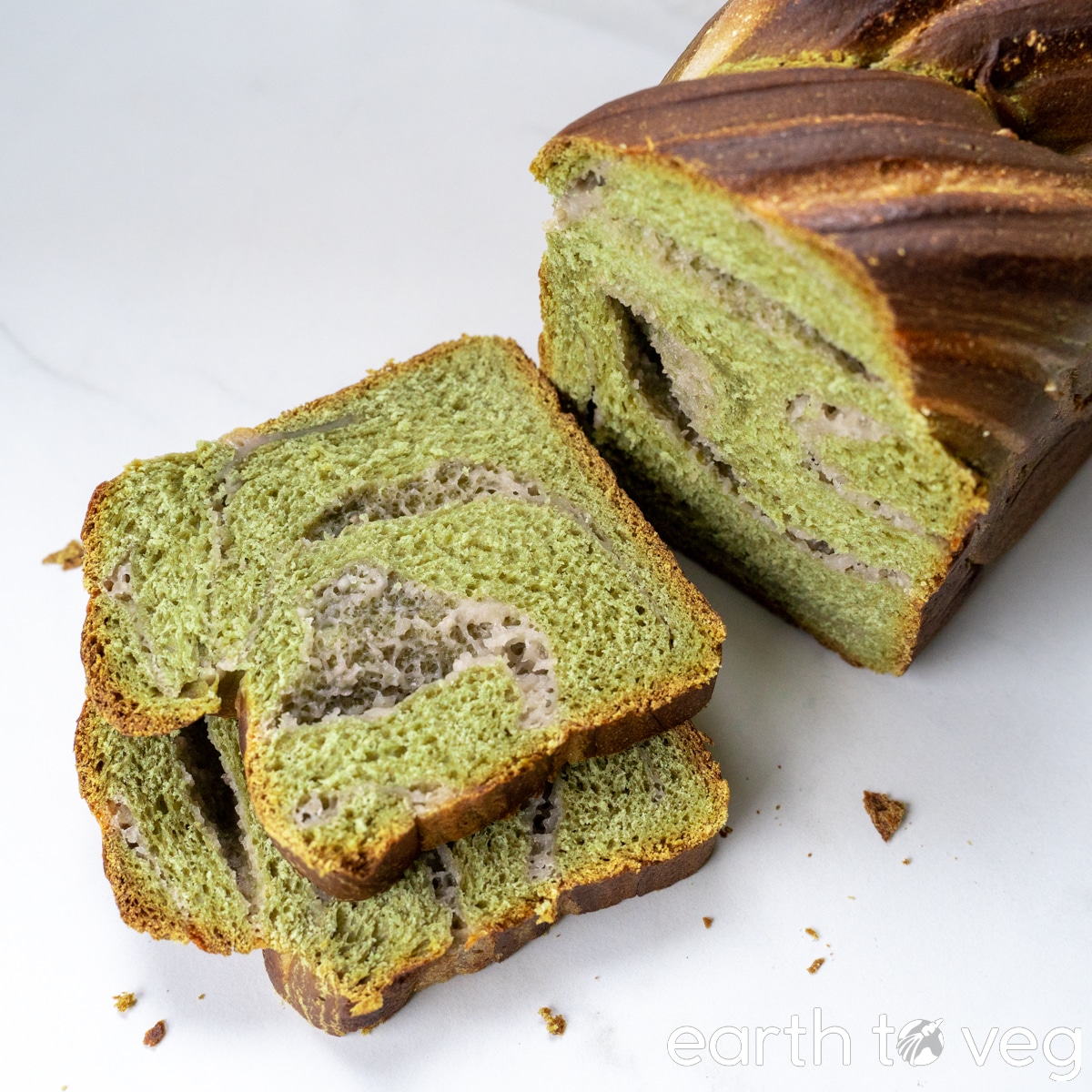 vegan matcha taro loaf (baked)
