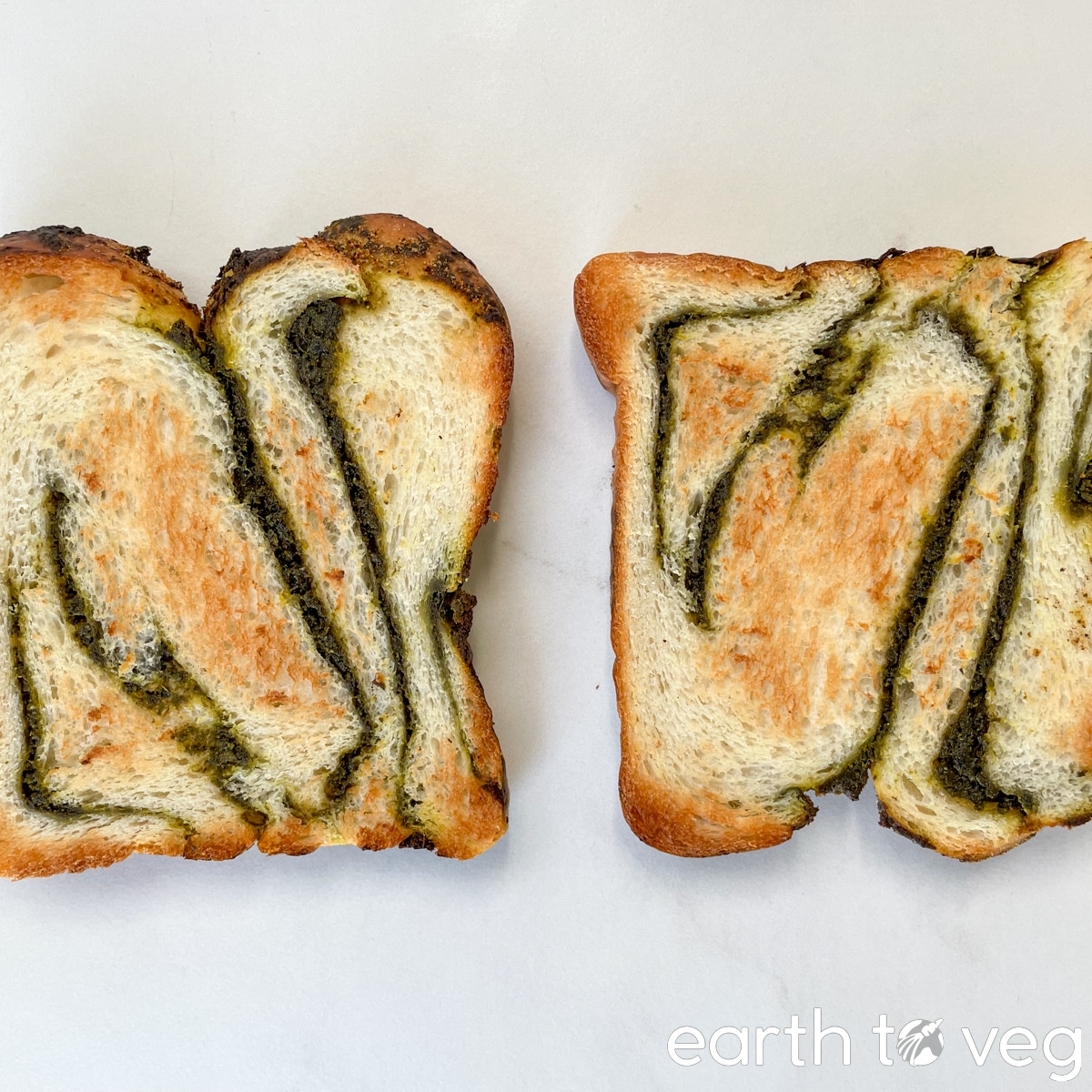 pesto braid loaf slices