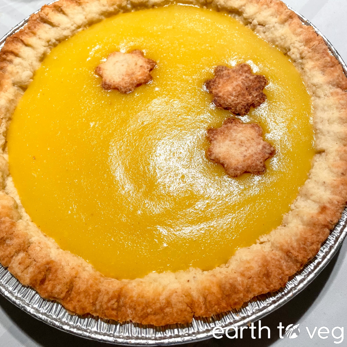 yellow pineapple pie made with tapioca starch