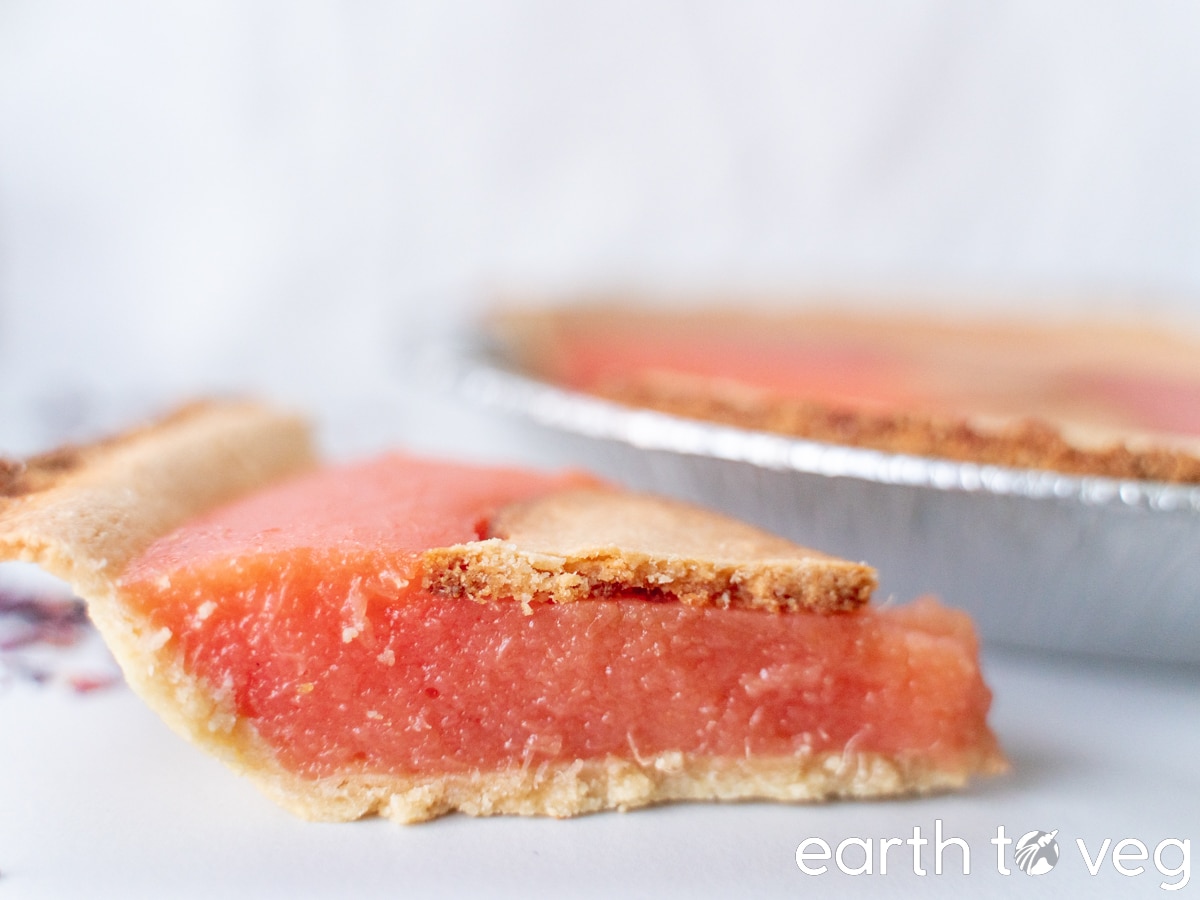vegan pink pineapple pie cross section