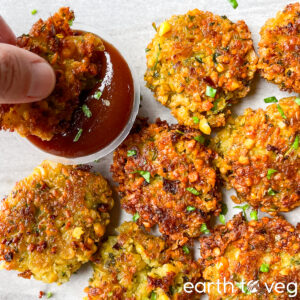 dipping paruppu vadai in spicy ketchup