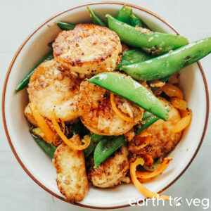 crunchy pan-fried silken tofu