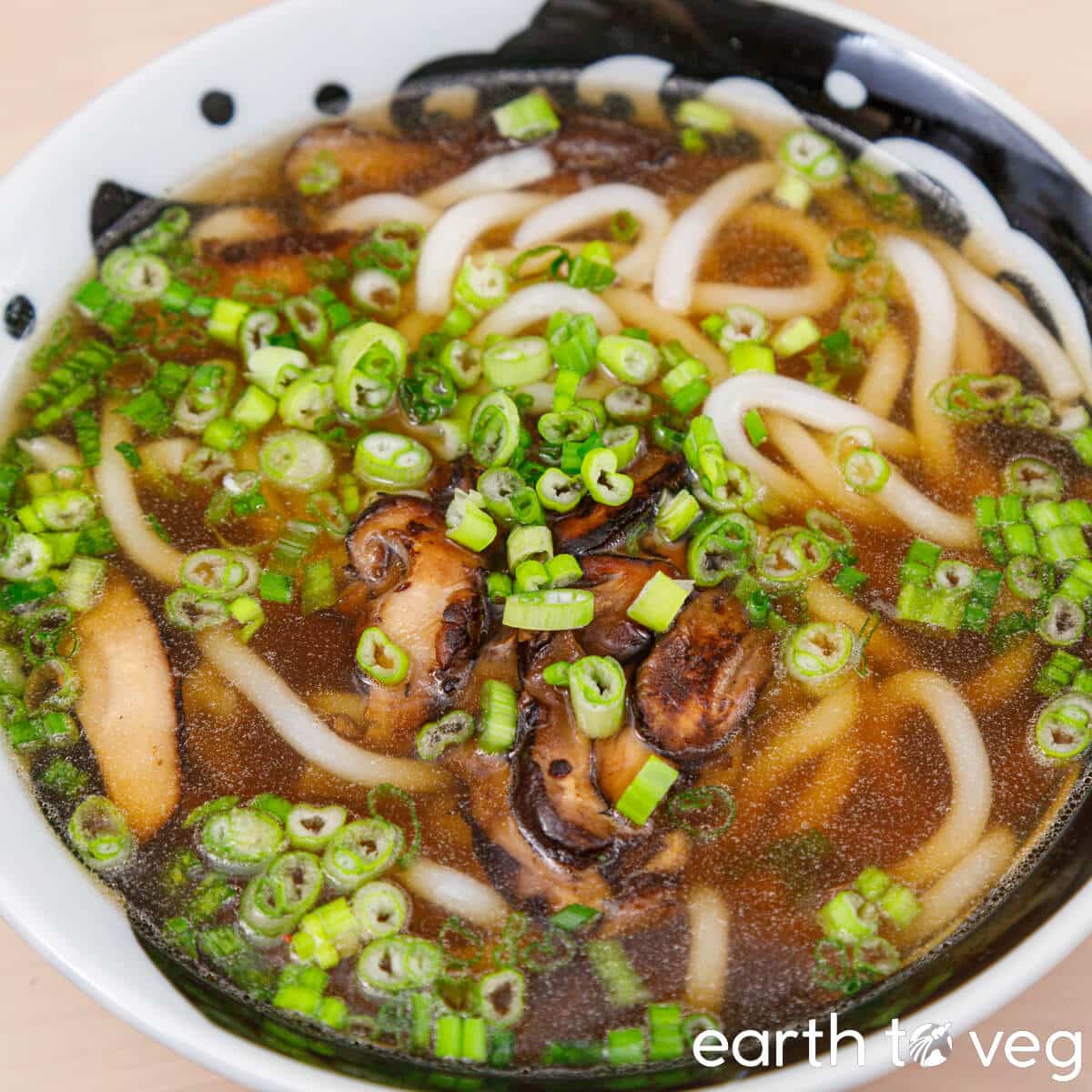 Shiitake mushroom soup with scallions.