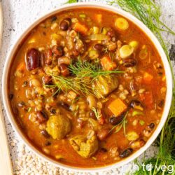 A hearty bowl of Afghan mashawa barley stew.
