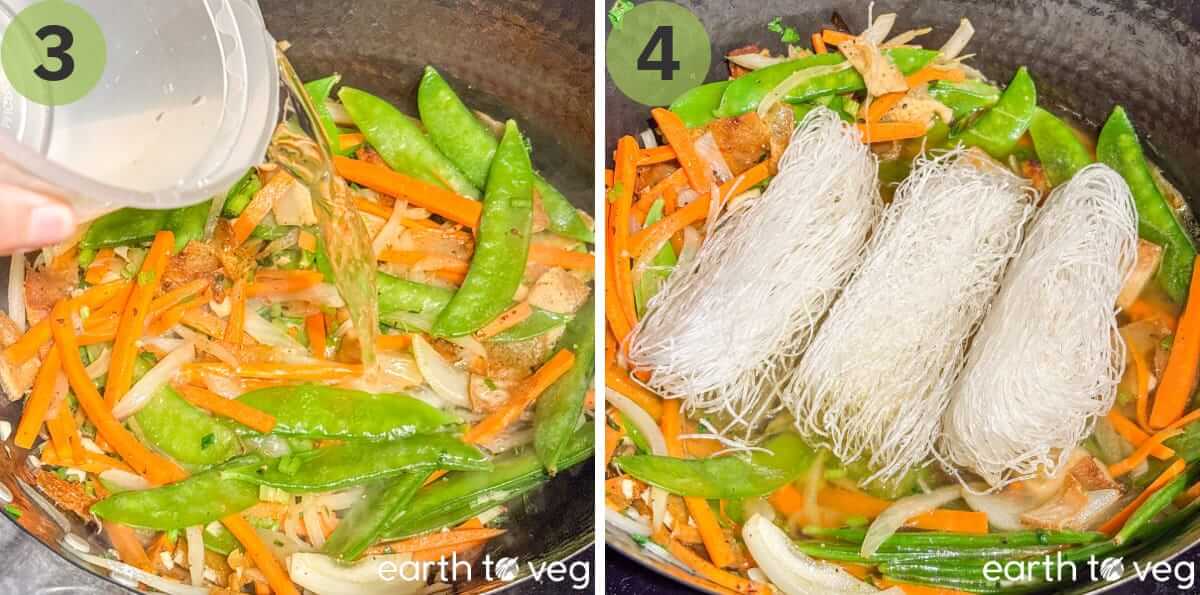 Water and vermicelli noodles are added.