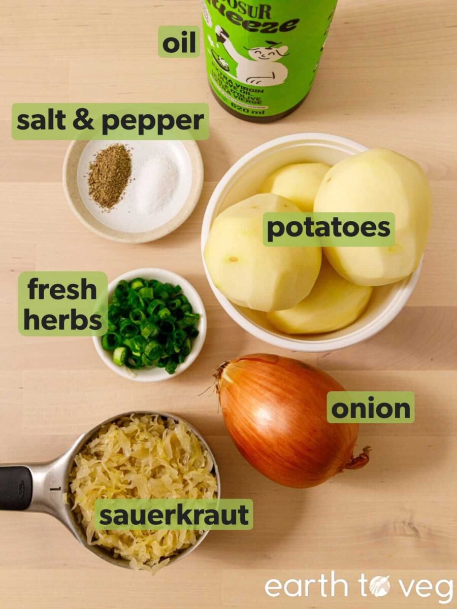 Ingredients for Czech lepenice on the kitchen counter.